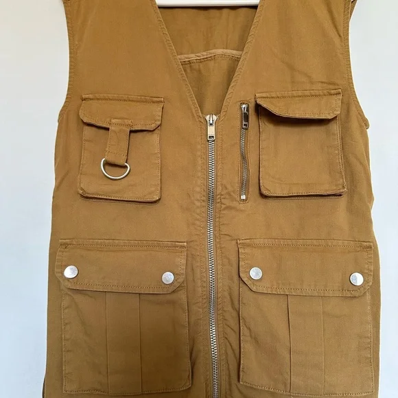 Bershka Tan Utility Vest - Picture 7 of 7